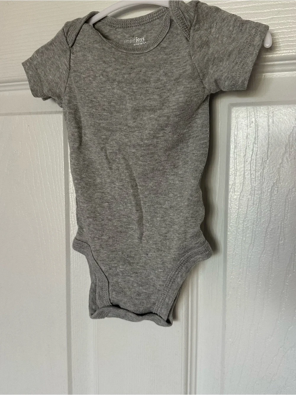 Carters Gray Short-Sleeve One-Piece Bodysuit